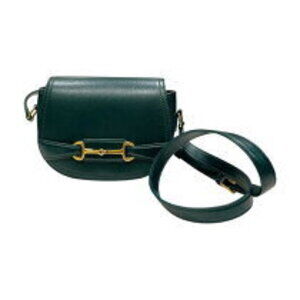 Celine Crcy Shoulder Bag Green Gold Calfskin